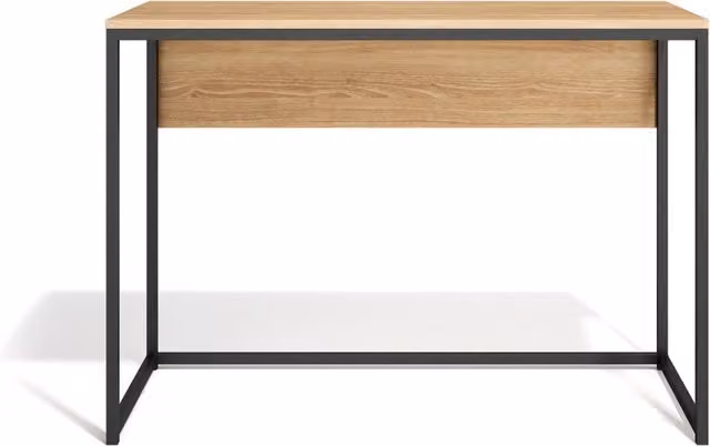 Scrivania Herdasa acciaio e effetto rovere dorato 75x105x52