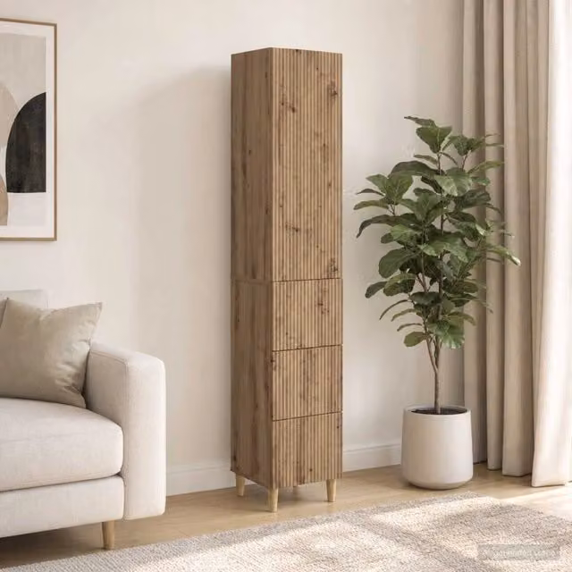 Set di 2 armadi moderni vidaXL in legno marrone opaco con ante a battente, ripiani e cassetti interni per soggiorno o giardino