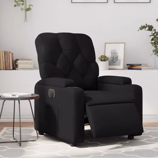 Divano Sedia-Poltrona Reclinabile Elettrica Nera in Similpelle 884073