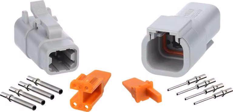Amphenol AS-4SM/F 110 SET Connettore serie ATM 1xmaschio/1xfemmina, 4 poli, connessione a crimpare Diametro isolamento