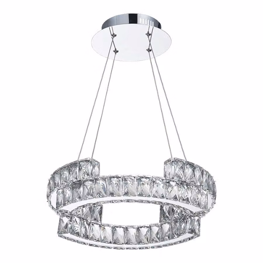 Lampada a sospensione LED SANTANA 24W, 4000K, argento/chiaro, Ø: 40 H: 110 cm