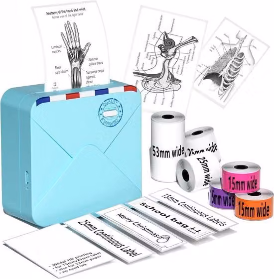 Stampante Termica Portatile Bluetooth Phomemo Kit di Avvio Blu