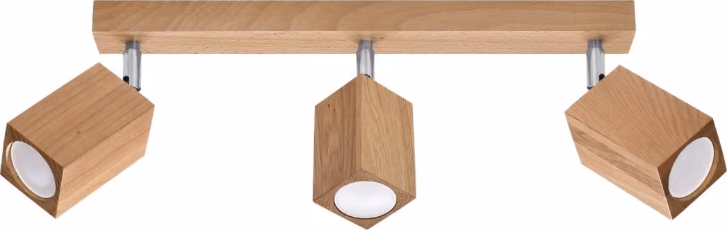 Lampada da soffitto KUKKO 3 GU10 in rovere di LUMILO