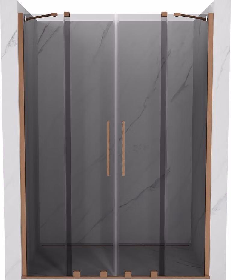 Mexen Velar Duo porta doccia scorrevole 140 cm, grafite, rame spazzolato - 871-140-000-42-65