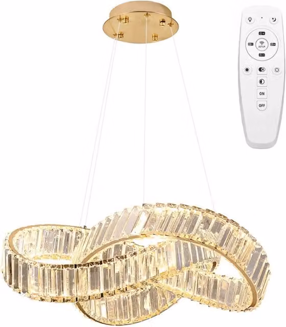Lampada LED sospesa Toolight in cristallo color oro/ottone per bagno