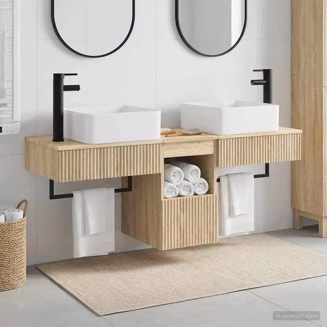 Set di mobili per il bagno 3 pz Rovere Sonoma 3405599