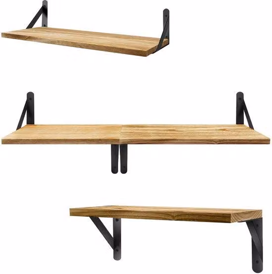 Set di assi da parete in legno per soggiorno, camera da letto e bagno