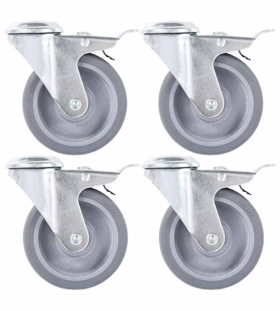 Ruote Girevoli con Foro per Bulloni 32 pz 100 mm