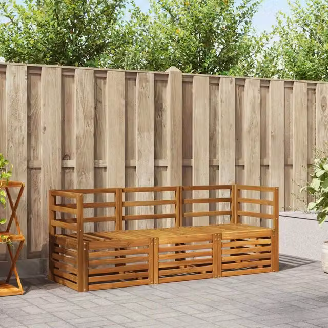 Set divani 3 pz Naturale Legno di Acacia Massello 3374269