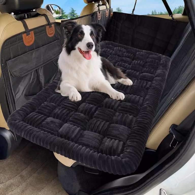 Tappetino per cani per auto, sedile posteriore, 127x62,5 cm, nero, antiscivolo, facile da pulire, resistente ai graffi