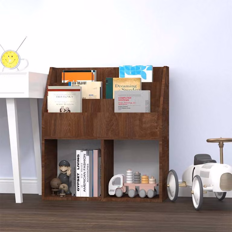 vidaXL Portariviste per Bambini in Legno Marrone L: 71 cm, P: 30 cm, H: 78,5 cm