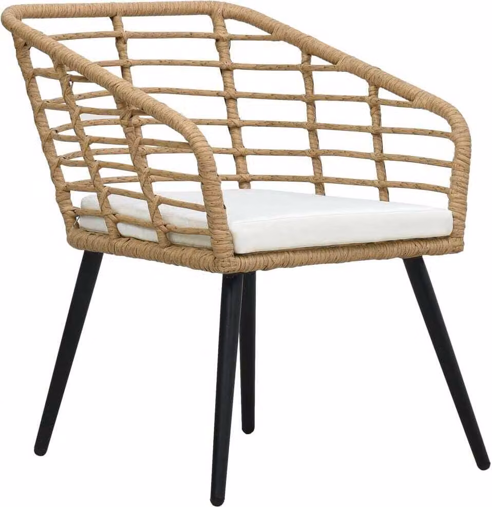 set bistrot 3 pezzi in polirattan rovere
