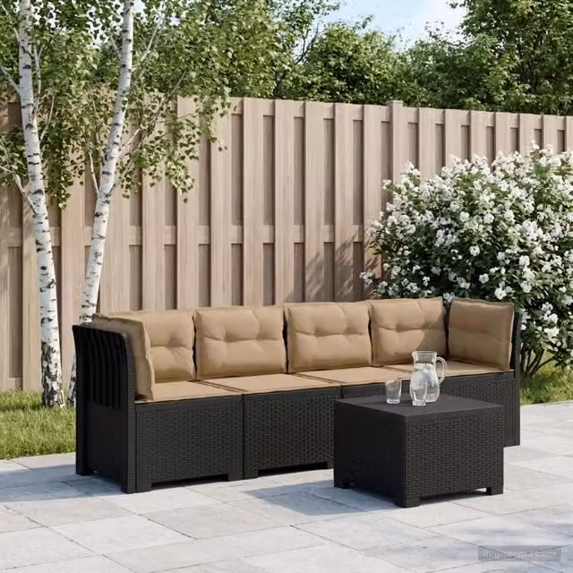 Divano da Giardino a 4 Posti con Cuscini in Stile Rattan PP 3443872