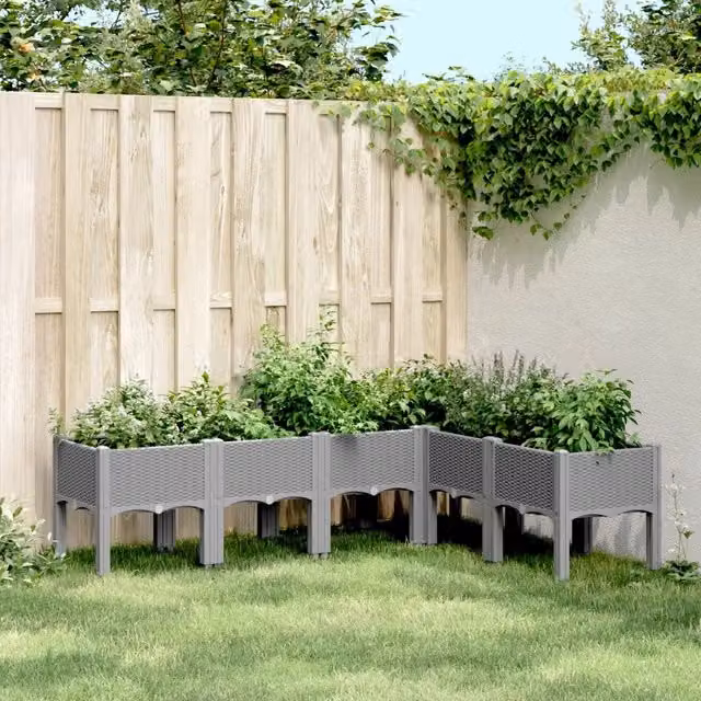 Fioriera da giardino con gambe in plastica Videx, colore grigio, L: 160 cm, P: 120 cm, H: 42 cm