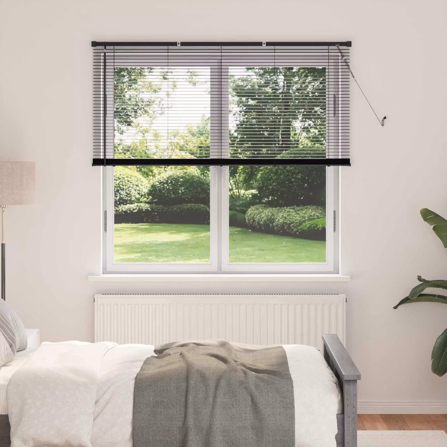 Tenda Veneziana vidaXL in PVC Nero L: 150 cm, H: 150 cm, Larghezza lamelle: 25 mm