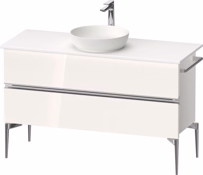 Duravit Sivida Meuble sous-lavabo sur console, 2 tiroirs, poignée profilée chromée, 1245x475x548mm, SV4660010220000, SV4660010220000