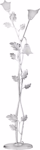 Piantana Marilena ONLI in metallo e vetro bianca in stile Art Nouveau