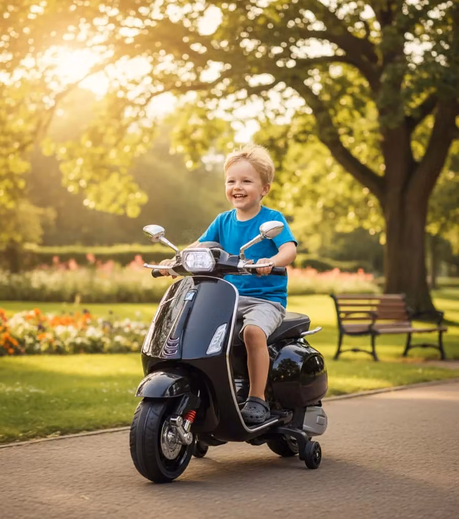 Scooter Elettrico per Bambini Piaggio Vespa 12V 4,5Ah Nero con Luci e Suoni – 2
