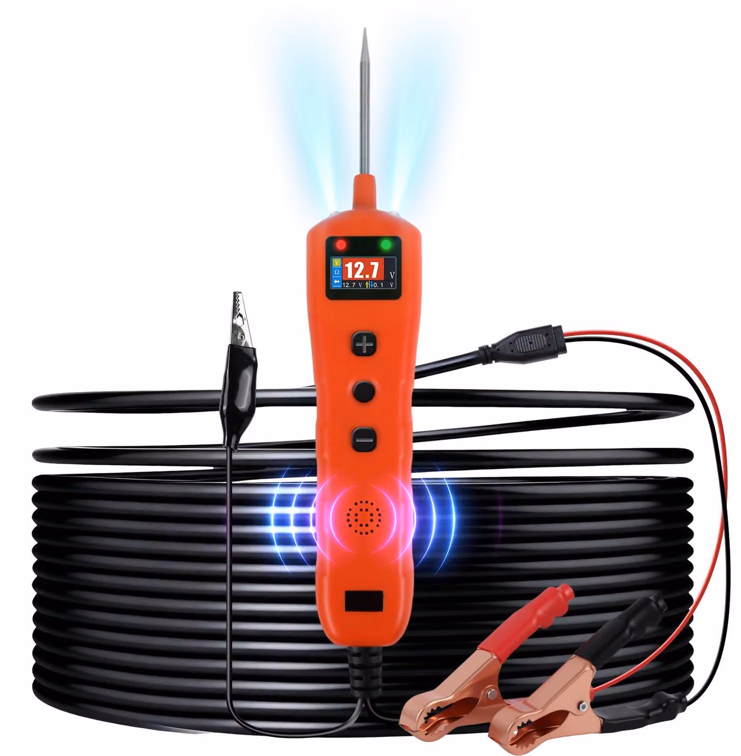 Tester per circuiti, con alimentazione a corrente continua da 9V a 30V e indicatore luminoso, dotato di schermo LCD