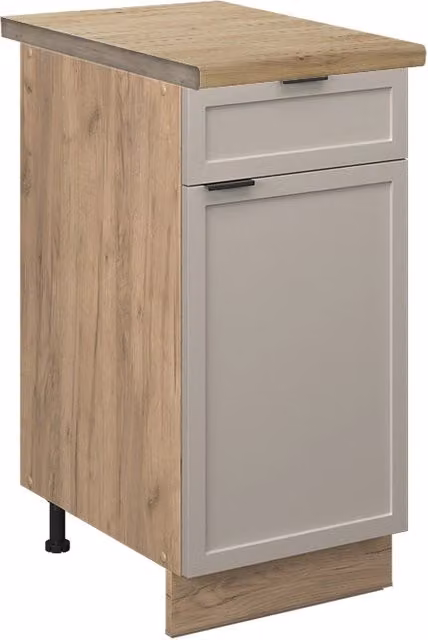 Mobiletto base per cucina Fame-Line GrigioBeige/Rovere dorato 40 cm, PL Rovere Vicco