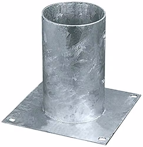 Ancoraggio d'appoggio per pali tondi Diam. 100 x 150 x 150 mm.