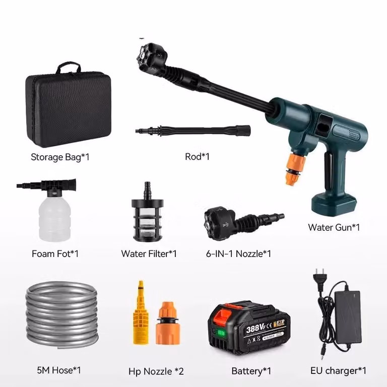 Idropulitrice - Pulitore per terrazze - Senza fili - 3500W - 200 bar - Motore brushless - 1 batteria