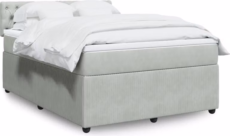 Maison Exclusive - Giroletto a Molle con Materasso Grigio Chiaro 160x200cm Velluto