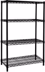 Libreria MATT in metallo nero opaco stile industrial L: 75 cm, H: 120 cm