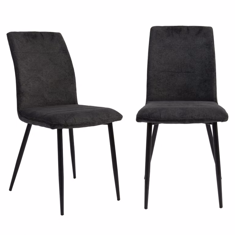 Sedie da pranzo moderne con rivestimento in tessuto - comode sedie da tavolo con parte anteriore impunturata - sedie da cucina imbottite con schienale curvo per un maggiore comfort di seduta , Quantità:2 pezzi;Colore:Antracite