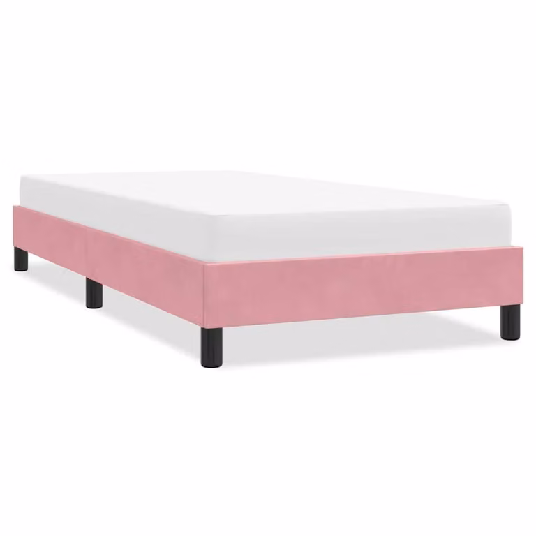 Giroletto vidaXL in velluto rosa senza materasso L: 80 cm, H: 213 cm, P: 140 cm