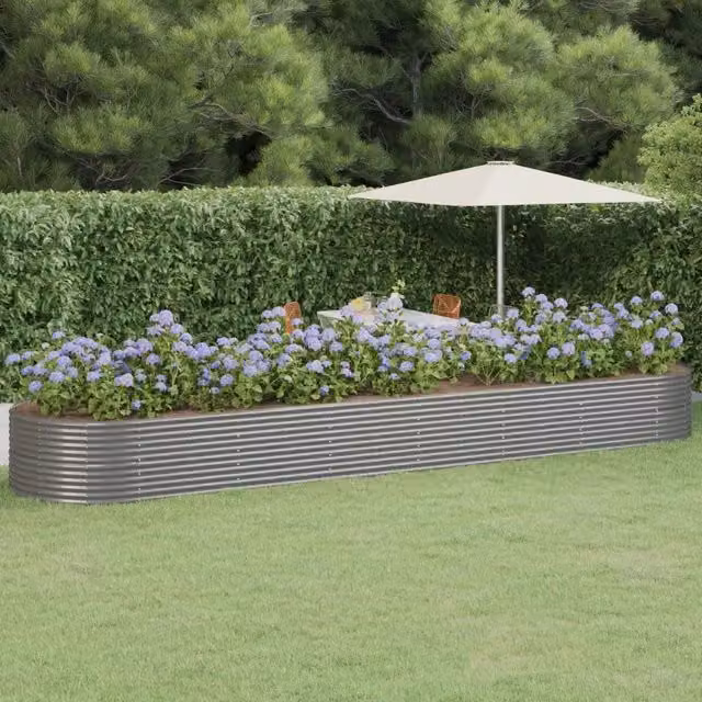 Letto rialzato da giardino Videx in acciaio verniciato a polvere grigio L: 584 cm, P: 140 cm, H: 68 cm – 1