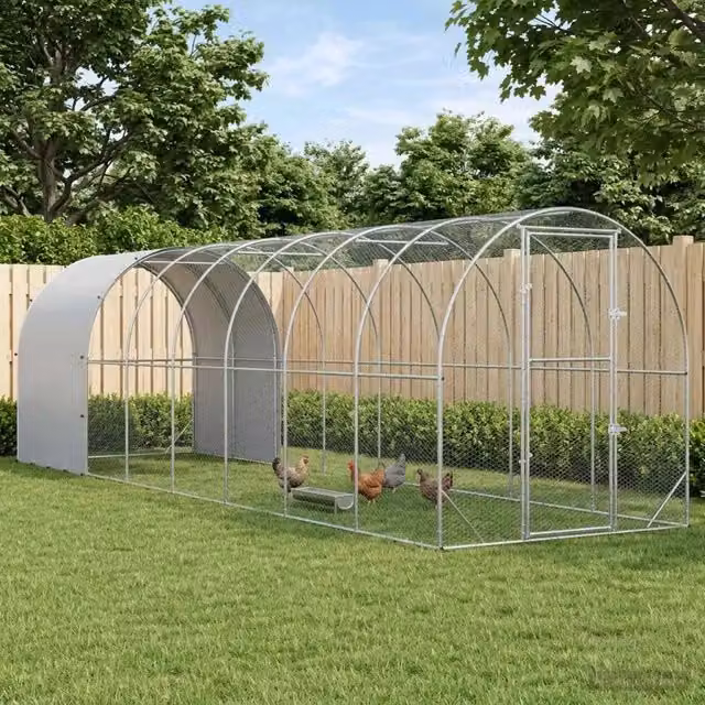 Pollaio Argento 800 x 200 x 200 cm Acciaio zincato 3434683