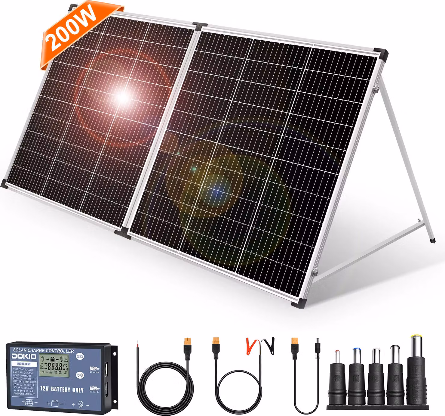 Pannello solare pieghevole, alte prestazioni, design portatile, 200W