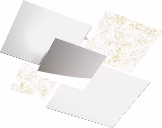 Lampada da soffitto moderna 1088/90-FO Vetri Bianchi e Foglia Oro 4xE27
