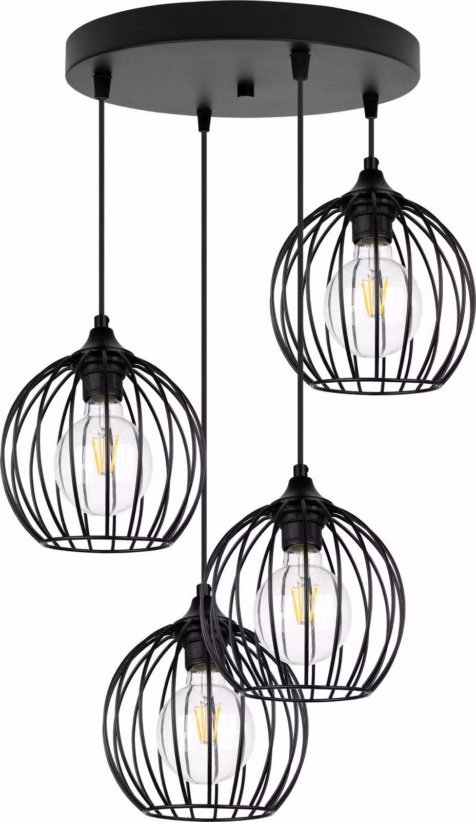 Lampadario A Sospensione In Filo Metallico Nero Loft Lampadario A Cronchetto Led