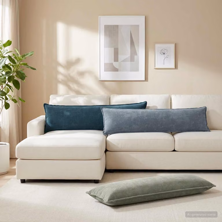 Federa HOUTEN vidaXL Azzurra in tessuto chenille, L 145 cm x P 40 cm