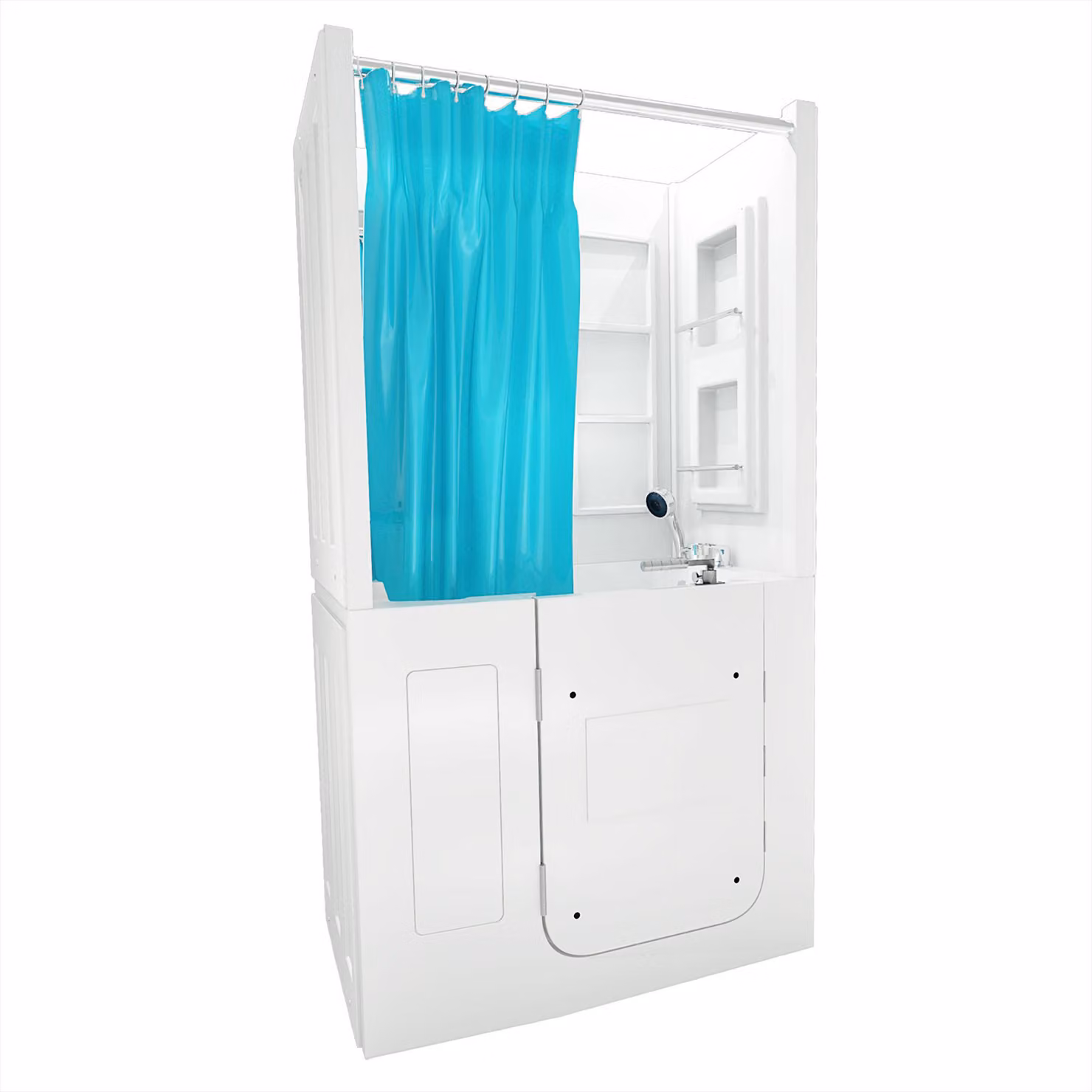 Doccia senior e vasca sitz combinata con porta S08D-C-L 110x68x205cm
