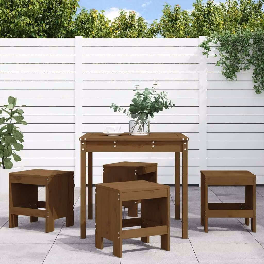 Maison Exclusive - Set da Pranzo da Giardino 5 pz ambra in Legno Massello di Pino