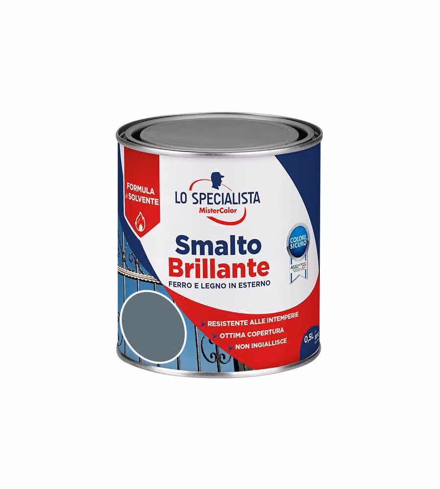 Lo Specialisa Smalto Brillante a Solvente 0,5 l Grigio Scuro