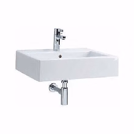 Round Twins - Lavabo, 500x460 mm, 1 foro per rubinetto, bianco L51150000