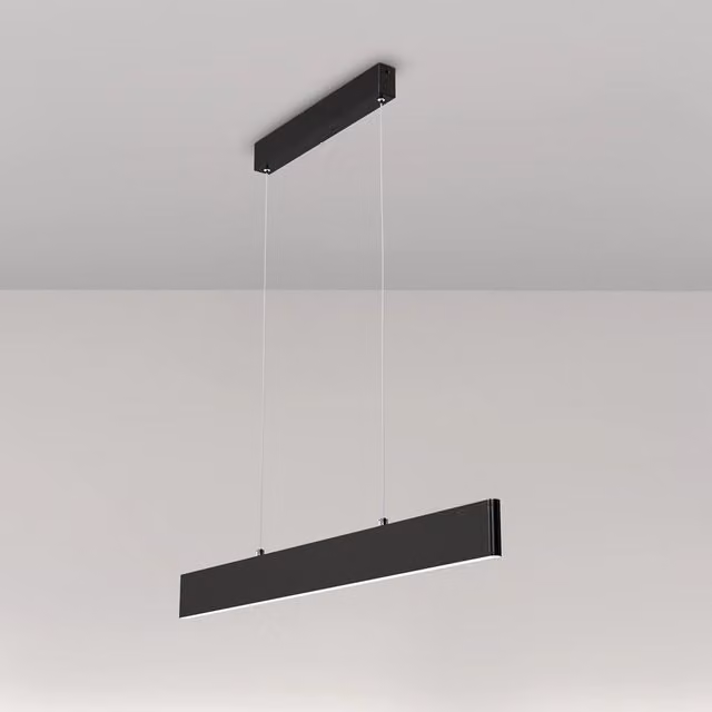 Lampadario a sospensione moderno Maytoni Step in metallo nero con luce LED integrata da 23W luce bianca fredda