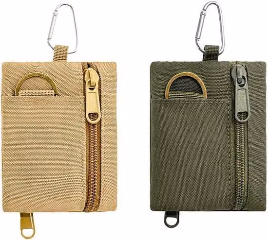 Mini borsa da trasporto verde con moschettone per attività all'aperto