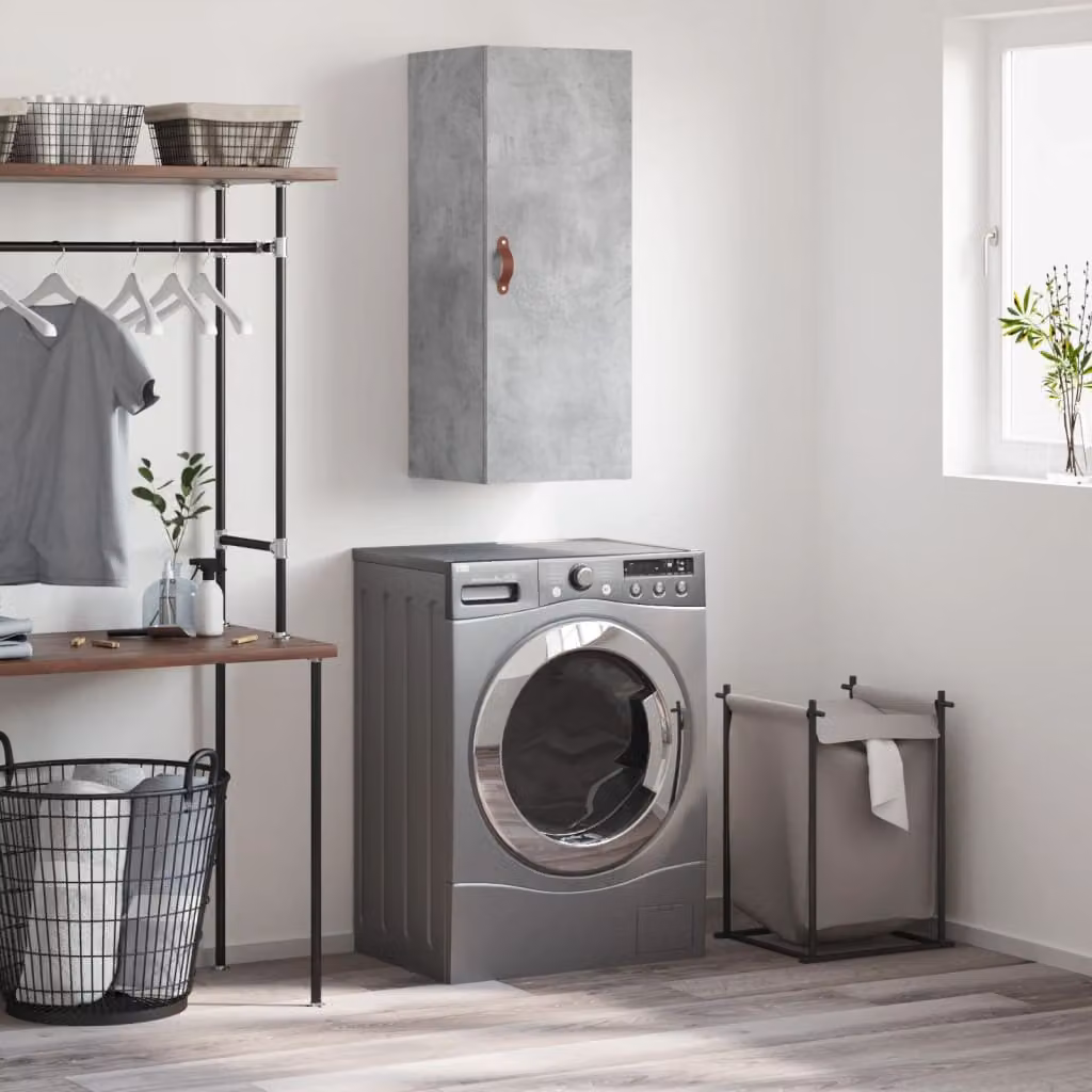 Mobile a parete vidaXL moderno in legno MDF grigio opaco L: 34,5 cm, P: 34 cm, H: 90 cm