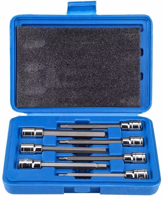 Scatola elettrica da 110 mm - 7 pezzi - Contenitore in plastica - Acciaio cromo-vanadio - Extra lunga - Per uso industriale