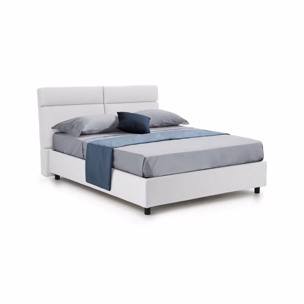 Letto Contenitore Matrimoniale Asica DMORA Bianco con Materasso Incluso L/P: 160 x 200 cm – 2