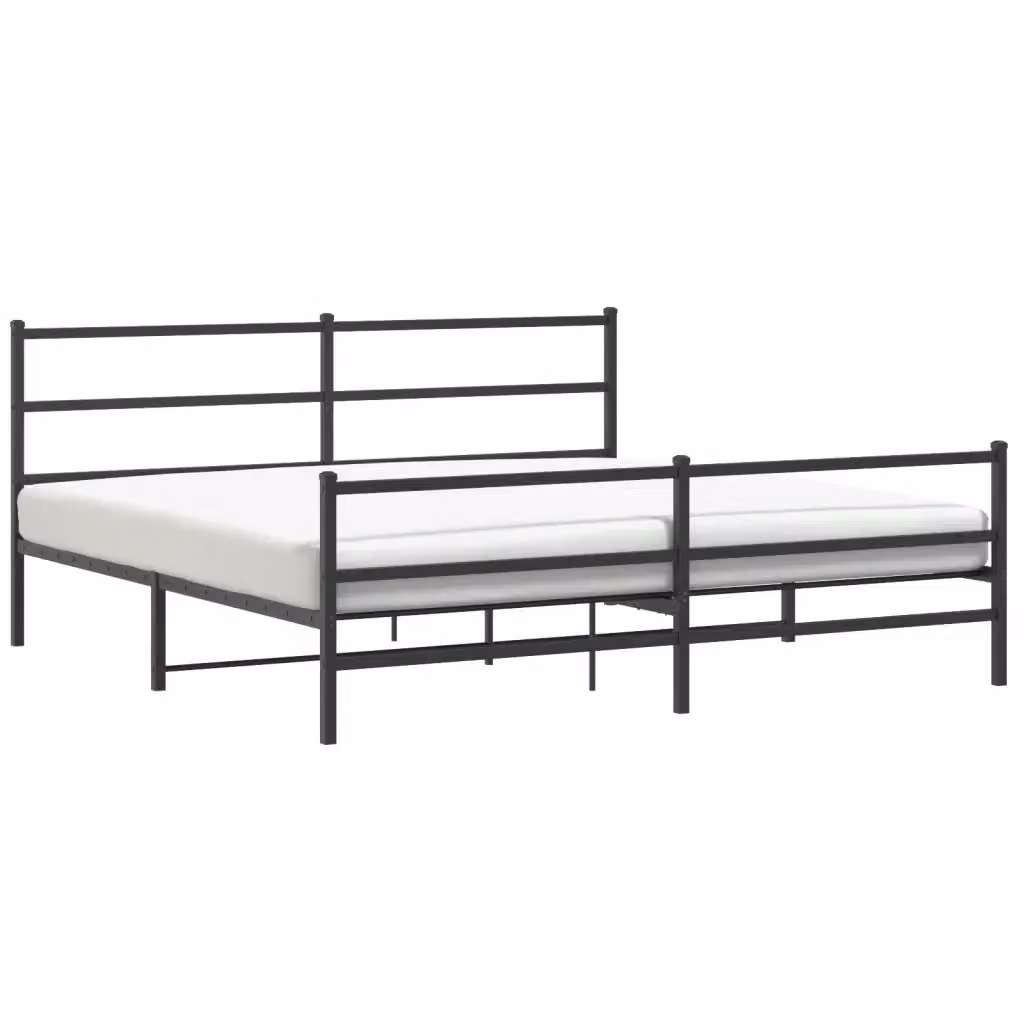 Giroletto vidaXL con testiera e pediera in metallo nero L/P/H: 200 x 200 x 90 cm – 2