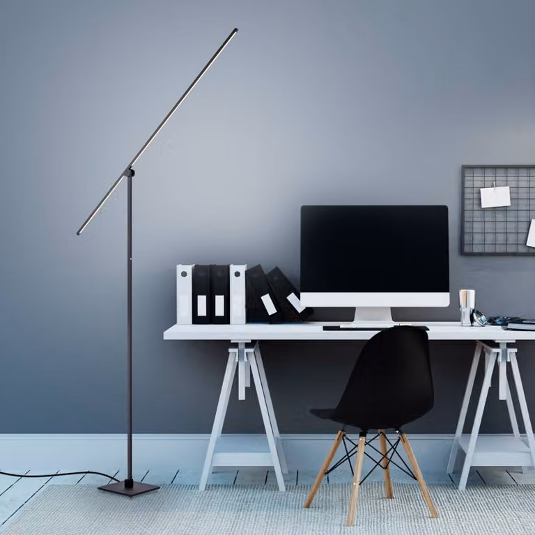 PURE Lampada da terra a LED Grafo, dimmerabile, Nero, Soggiorno / Sala da pranzo, Metallo, Moderno, Lampada LED da terra