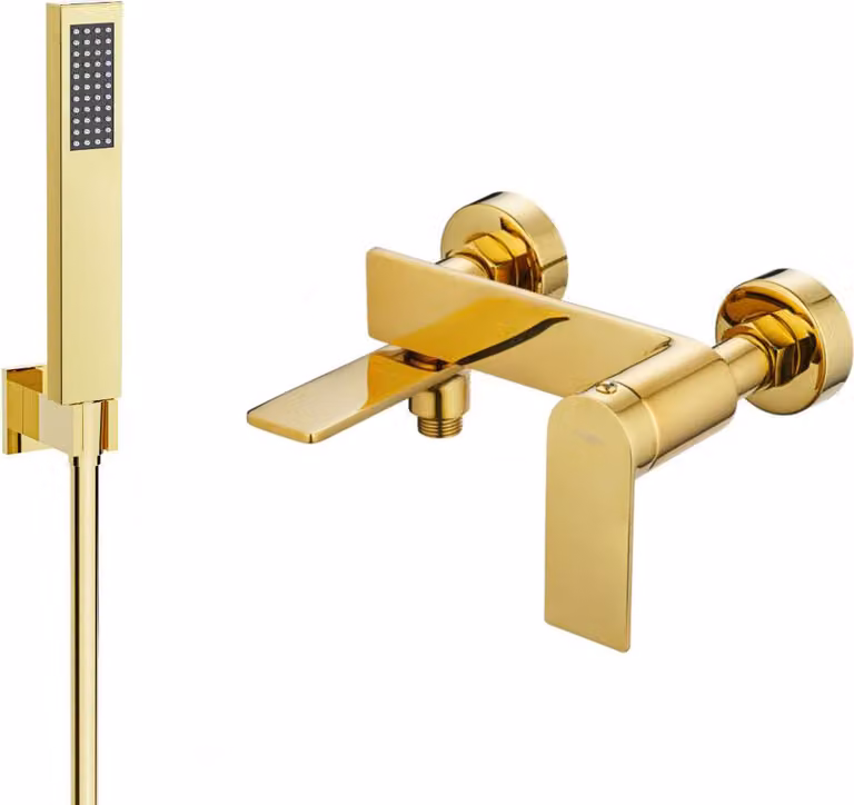 Mexen Zero R02 rubinetteria per vasca con set doccia, oro - 7113R02-50