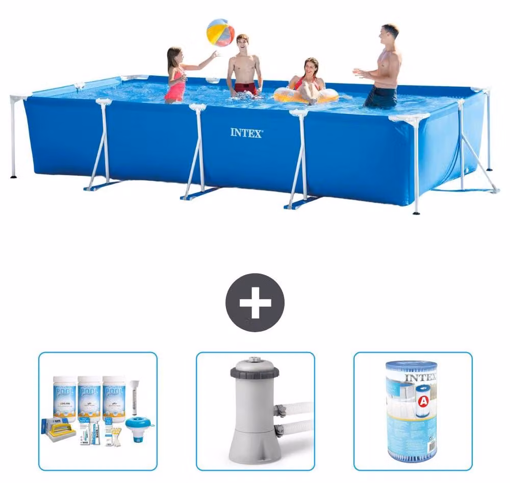 Piscina fuori terra rettangolare - 450x220x84 cm - Struttura in 4 parti - Modello S30241