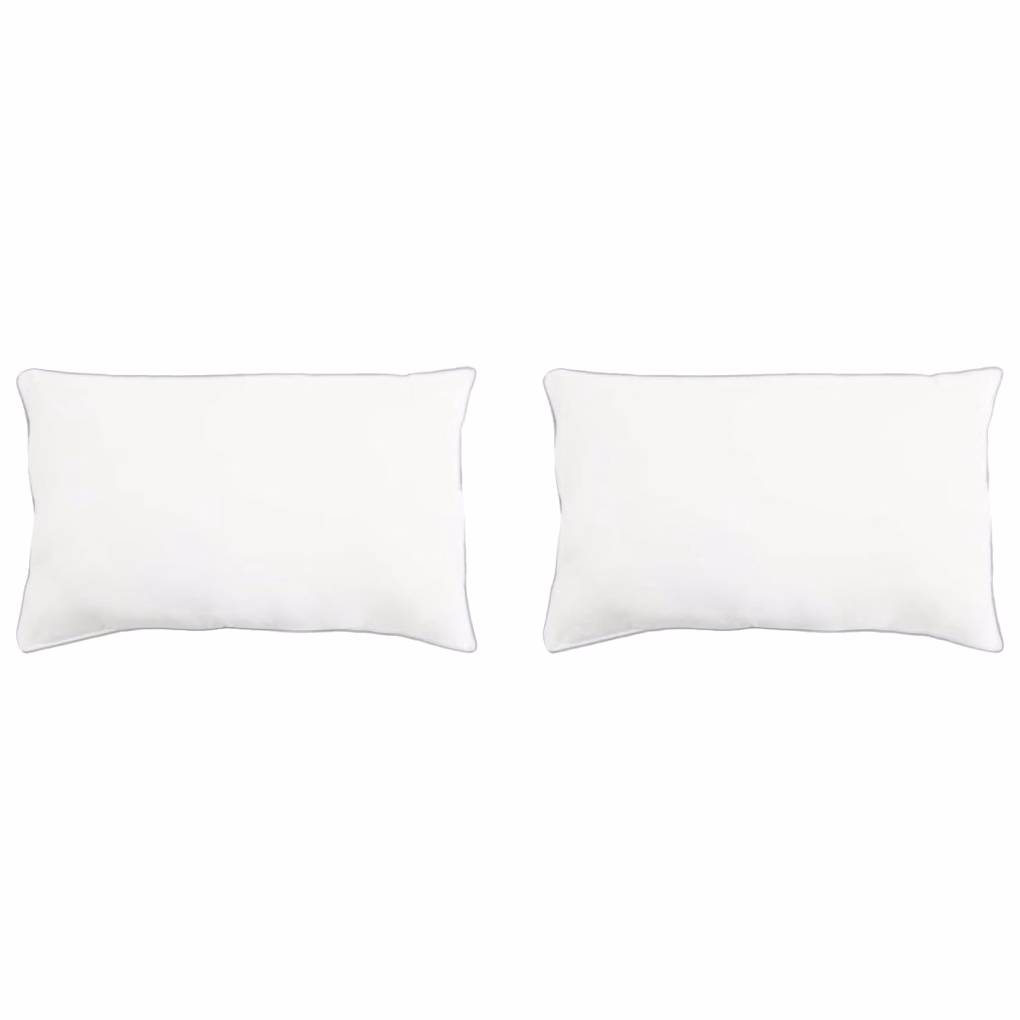 Set di 2 cuscini vidaXL in microfibra traspirante, colore bianco, L 75 cm x P 50 cm